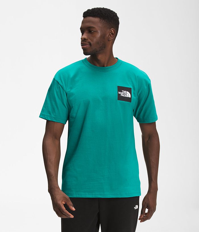 The North Face T-Shirts Heren Korte Mouw Heavyweight Box PNOQ89702 - Groen